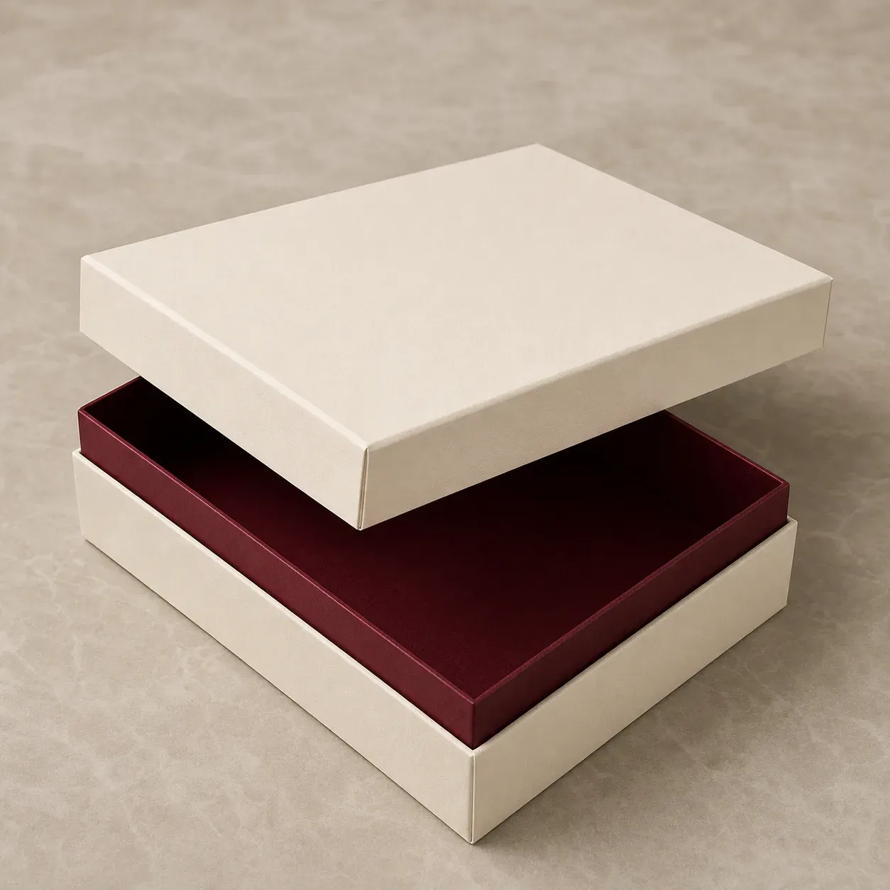 Rigid lid and base packaging samples